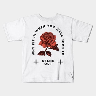 Beatiful Red Rose with Quote Kids T-Shirt